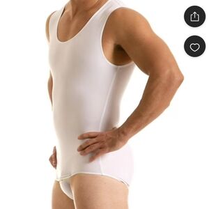 Men's White Sleeveless Bodysuit Insta Slim Compression Plus 2xl NWT